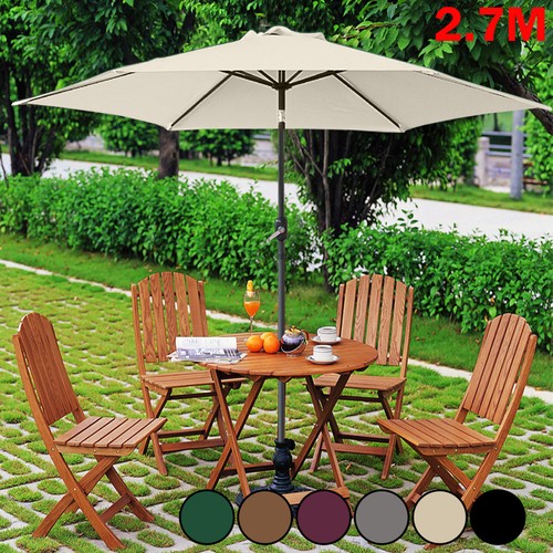 Round garden parasol - 2.7m,