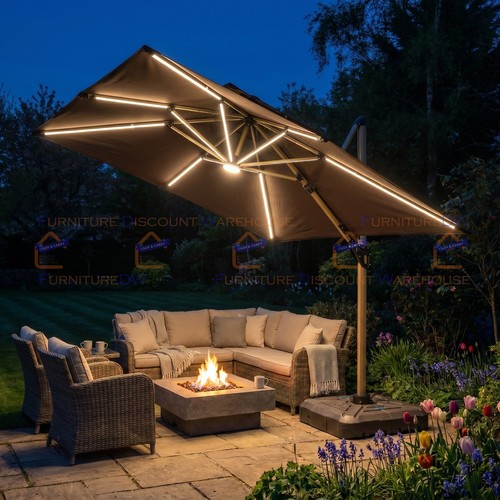 Camber cantilever parasol - 3m,